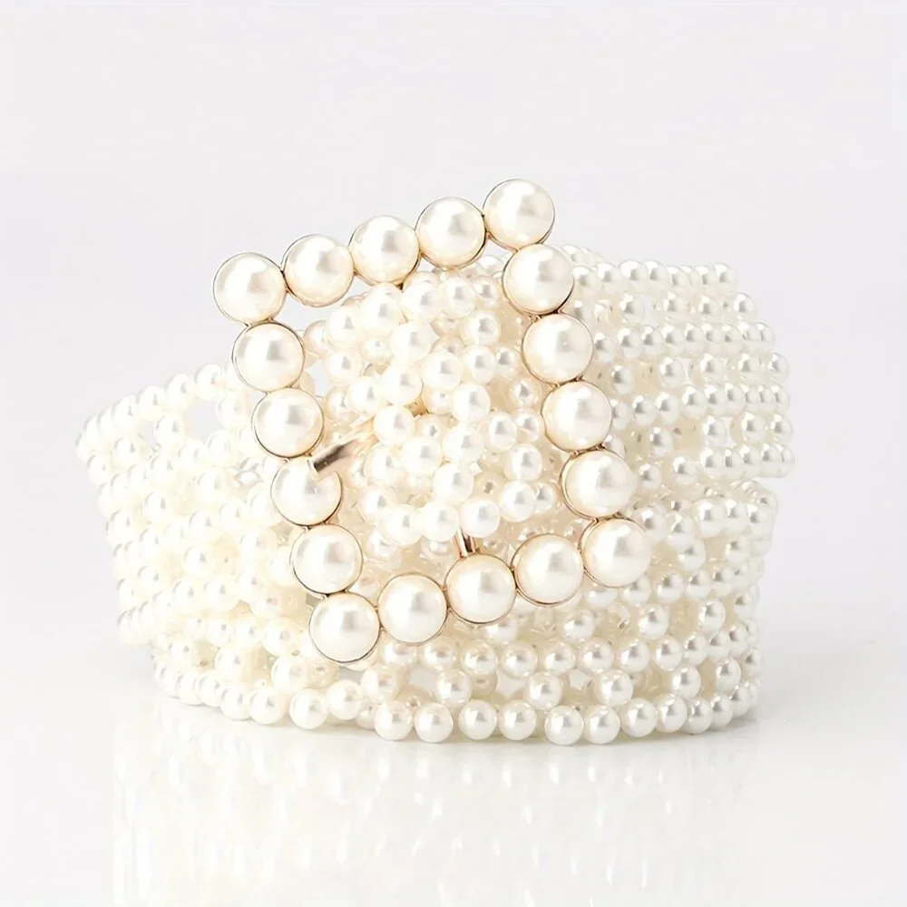Elegant Adjustable Faux Pear Belt - Chic, Braided Waistband for Every Occasion